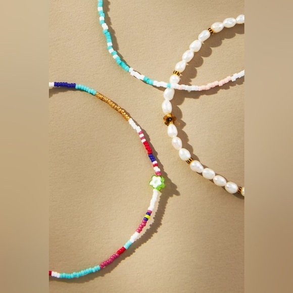 NWT Pearl Beaded Anklets, Set of 6 by Anthropologie - Picture 4 of 5